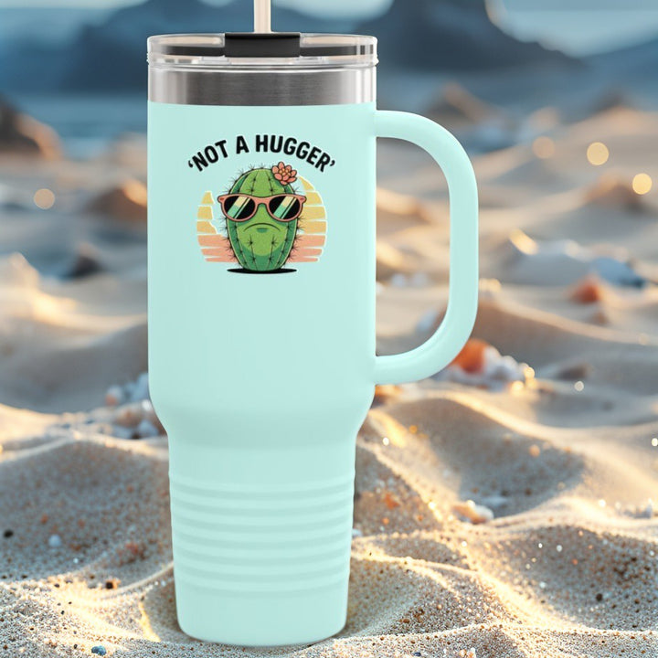 Fun Insulated Travel Tumbler - Not a Hugger 40oz, Gift for Coffee Lovers, Road Trip Essential