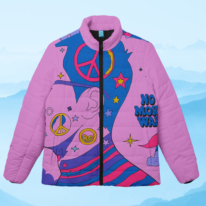 Women’s Colorful Puffer Jacket - No More War Design