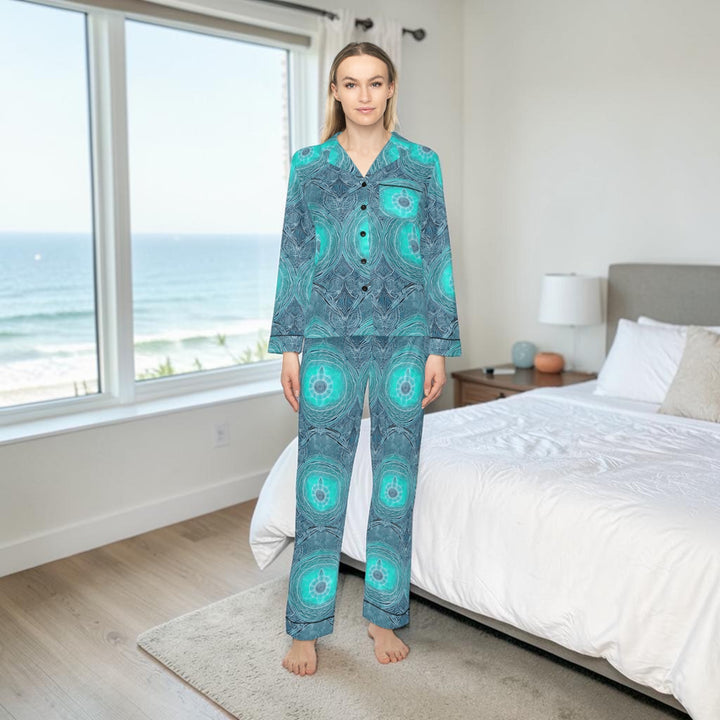 Ocean Circles Women's Satin Pajamas