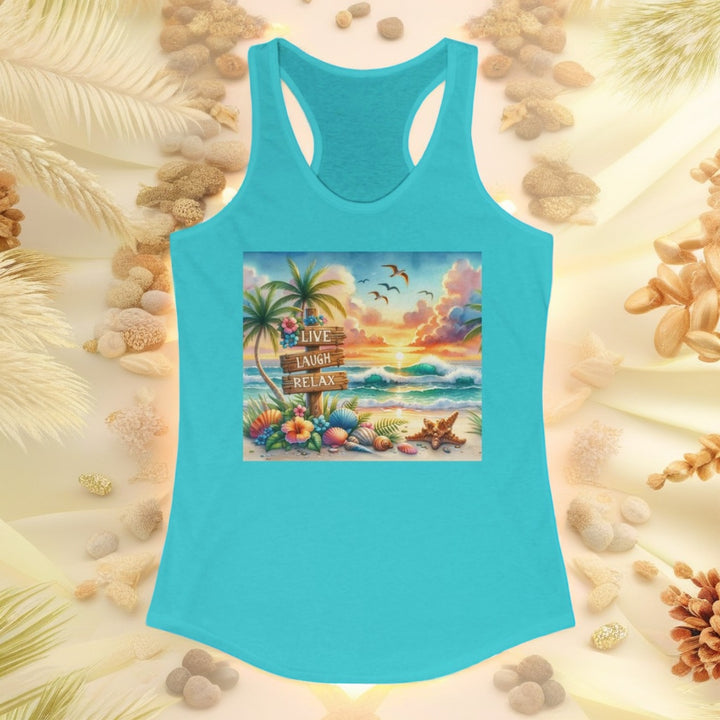 Women's Ideal Racerback Tank - Live, Laugh, Relax