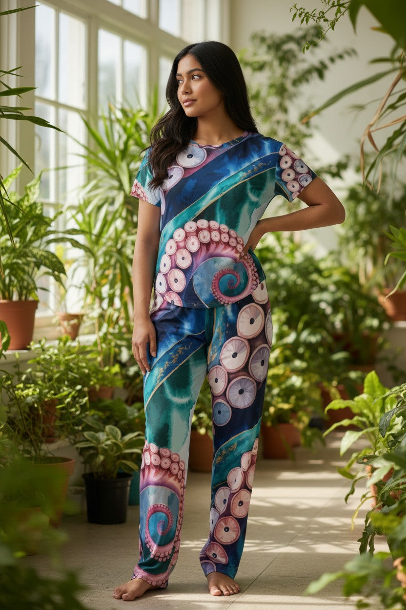 Octopus Tentacle Women's Sports Jersey — All-Over Print Marine Art Top