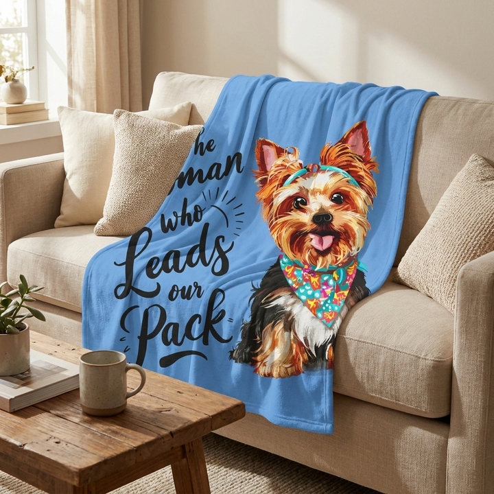 Dog Lover's Velveteen Plush Blanket - 'To the Woman Who Leads Our Pack'