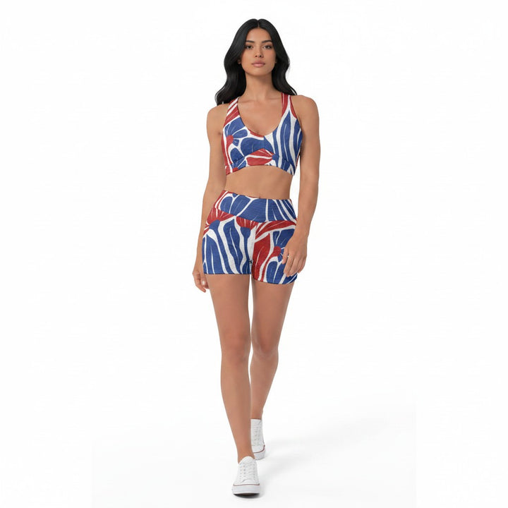 Patriotic Floral Women's Sports Bra Set