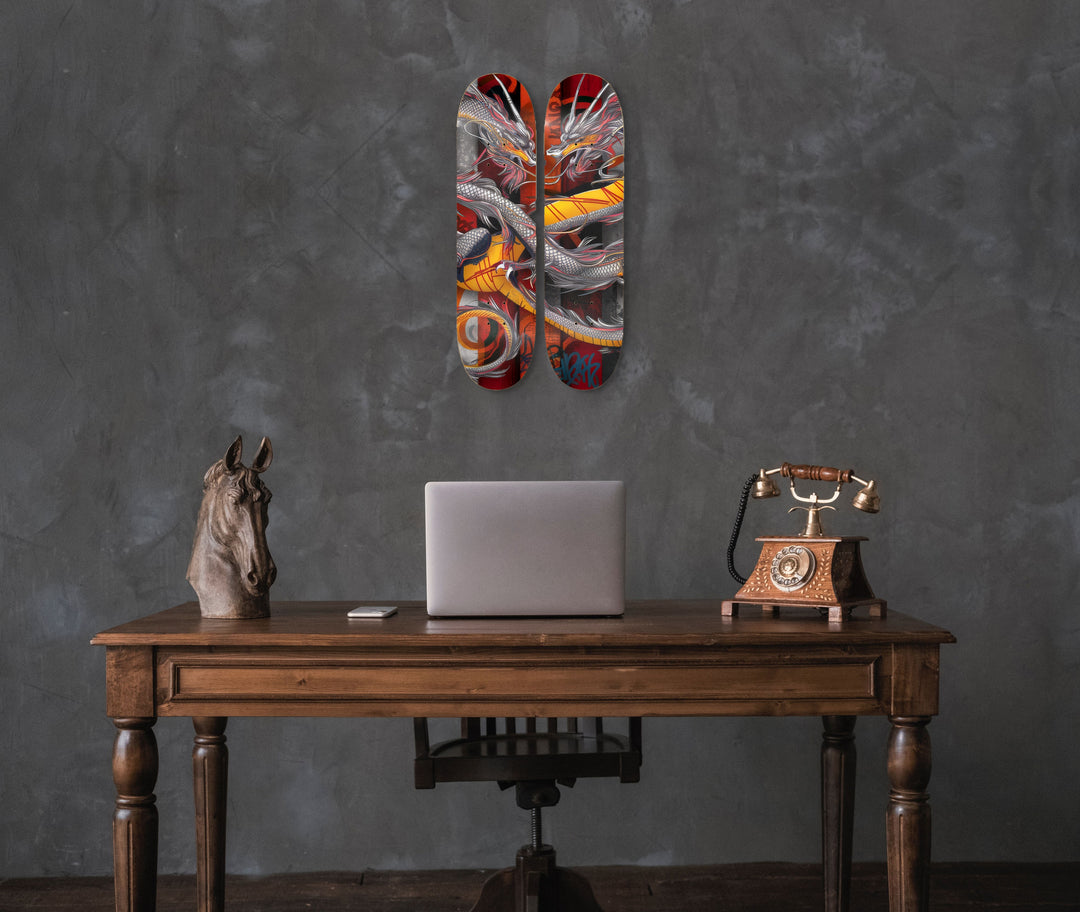 2 Skateboard Series Art - Dragon Love