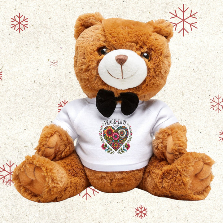 Teddy Bear with T-Shirt - Peace Love