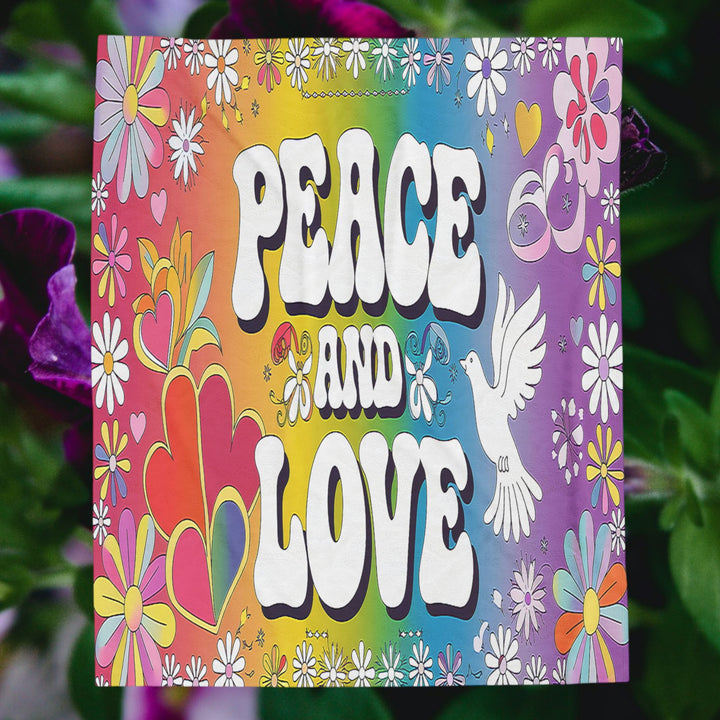 Velveteen Plush Blanket - Love and Peace
