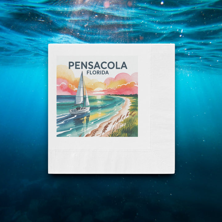 Pensacola Florida Coined Napkins – Beach Vibes, Perfect for Parties