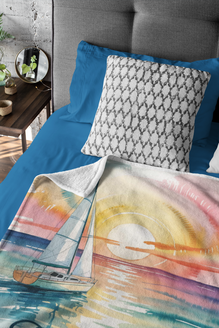 Pensacola Florida Velveteen Plush Blanket - Cozy Nautical Decor for Beach Lovers