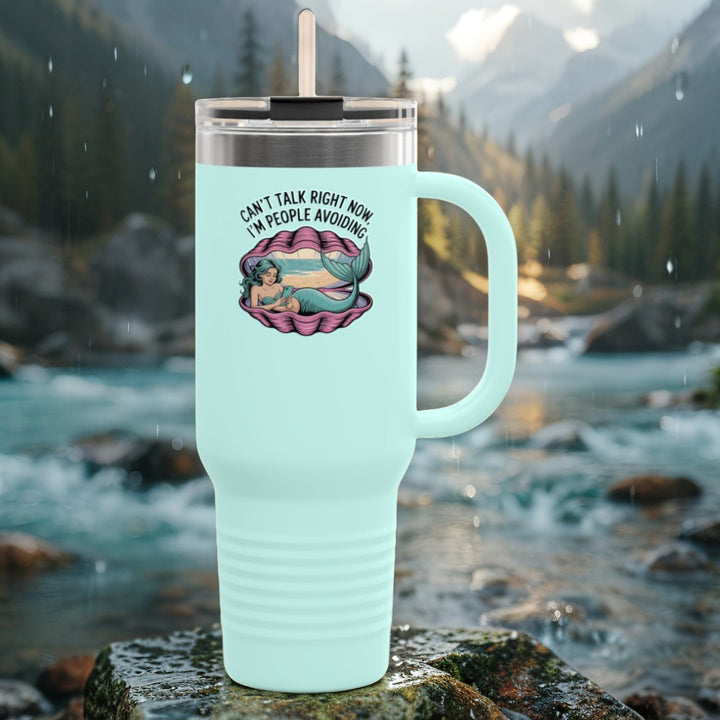 Fun Insulated Travel Mug for Introverts, 40oz People Avoiding Tumbler