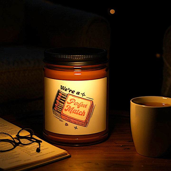 Scented Soy Candle (Multi-Size, Amber Jar) - We're A Perfect Match