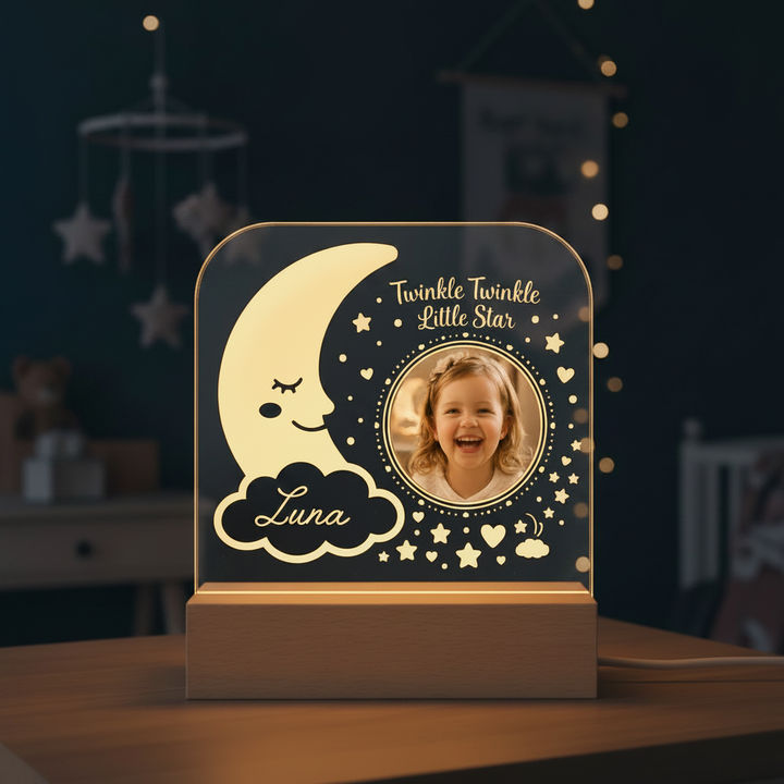 Personalized Twinkle Little Star Photo Night Light