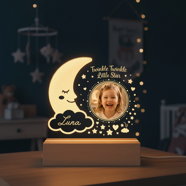 Personalized Twinkle Little Star Photo Night Light