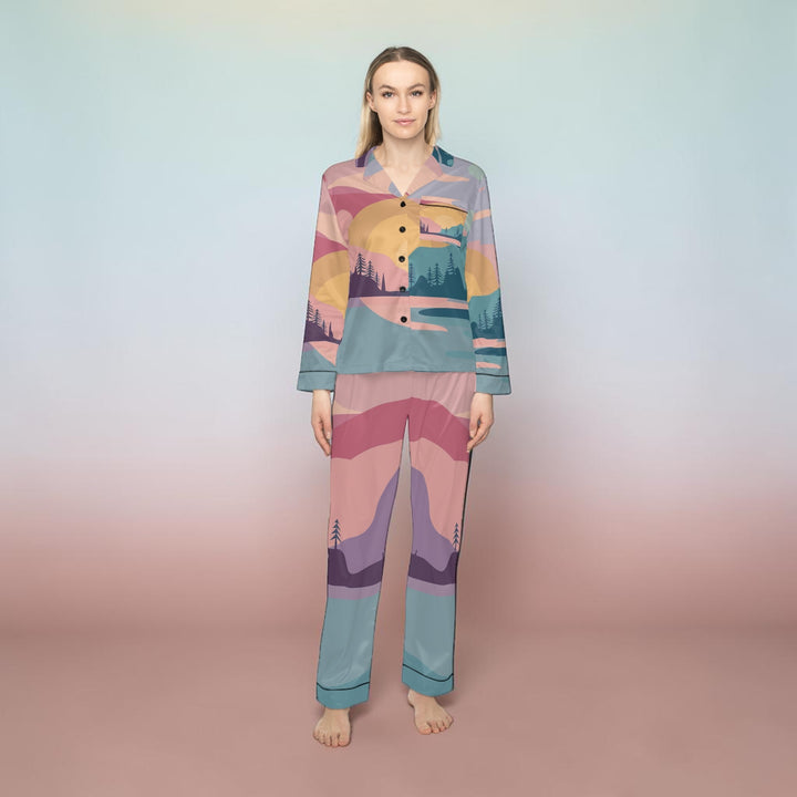 Women's Satin Pajamas  - Peaceful Scene