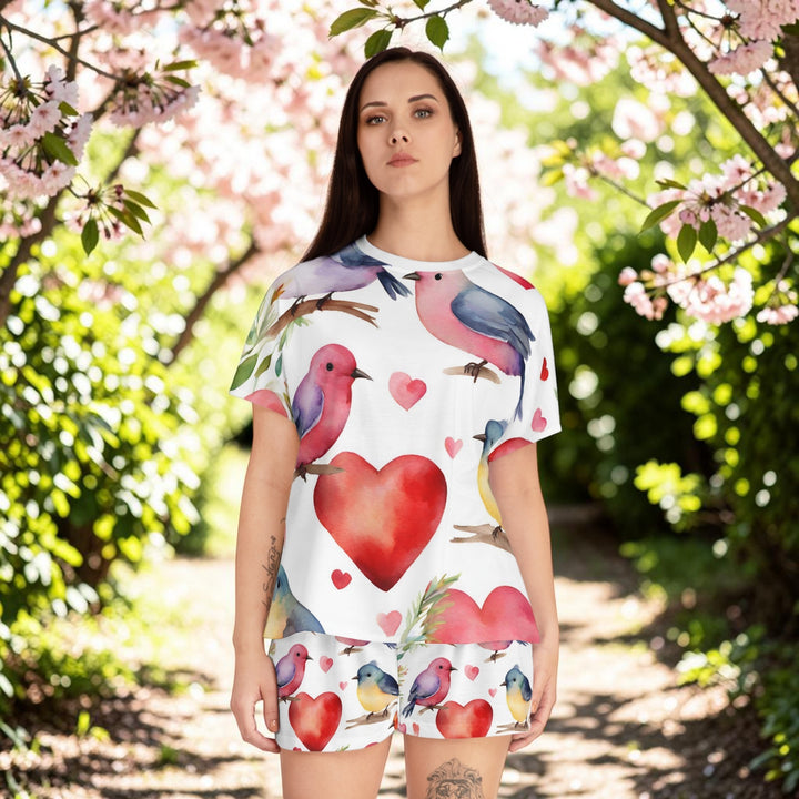 Women's Short Pajama Set - Love Birds