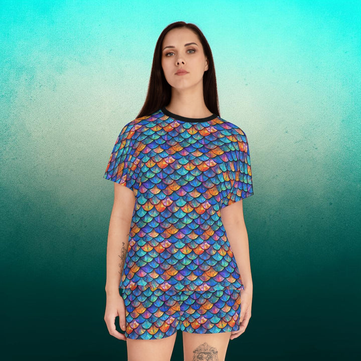 Women's Short Pajama Set - Mermaid Scales