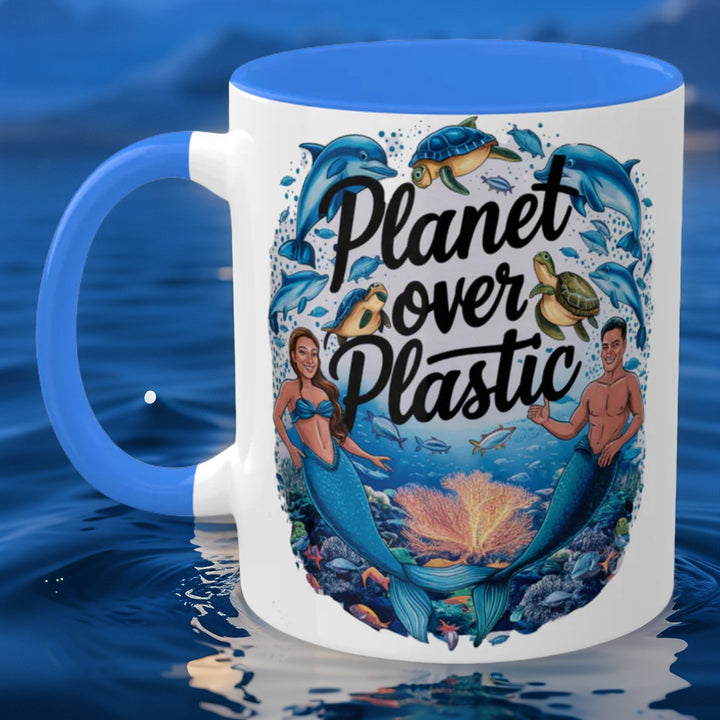 Planet Over Plastic 11oz Colorful Mug – Eco Gift Cup