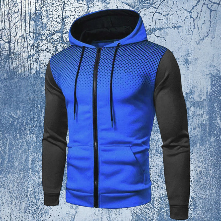 Men's Plus Size Drawstring Zip Up Hoodie