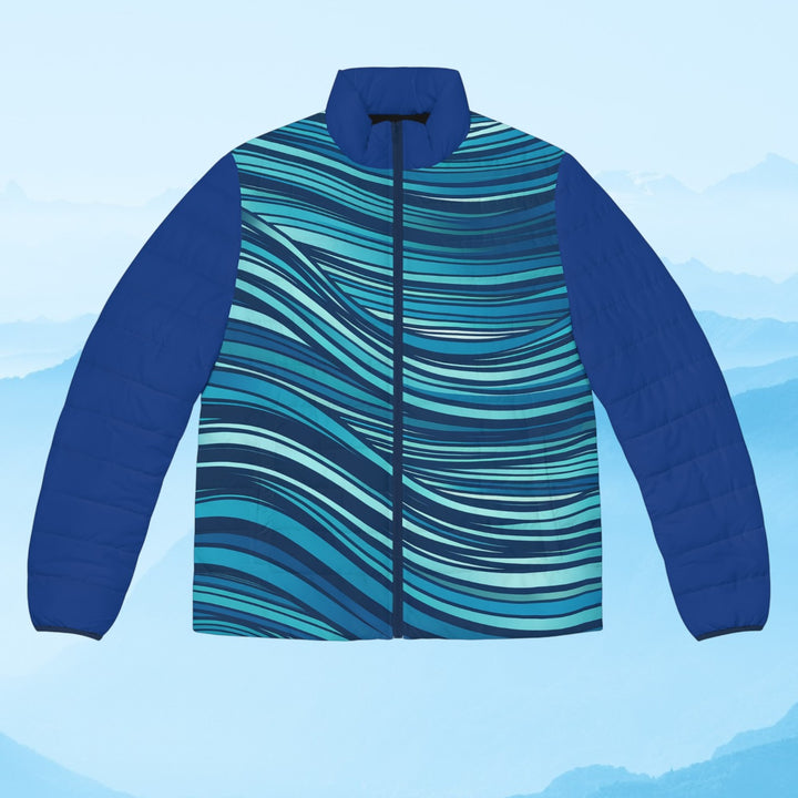Men's Puffer Jacket - Ocean Waves