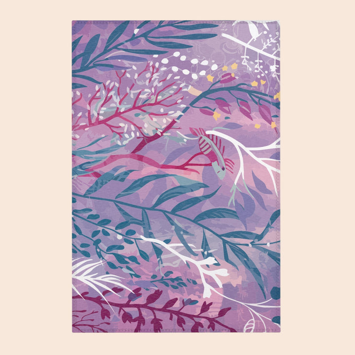 Boho Chic Area Rug - Purple Seaweed Home Decor Mat for Living Room