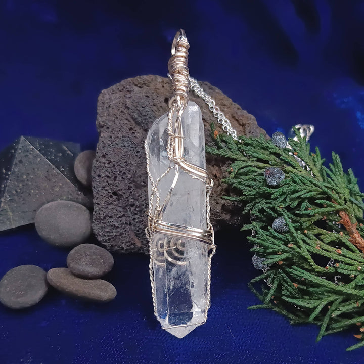 Raw Quartz Crystal Pendant | Handmade Wire Wrapped Necklace