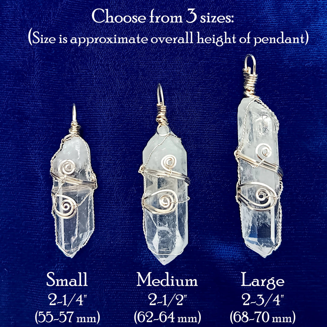 Raw Quartz Crystal Pendant | Handmade Wire Wrapped Necklace