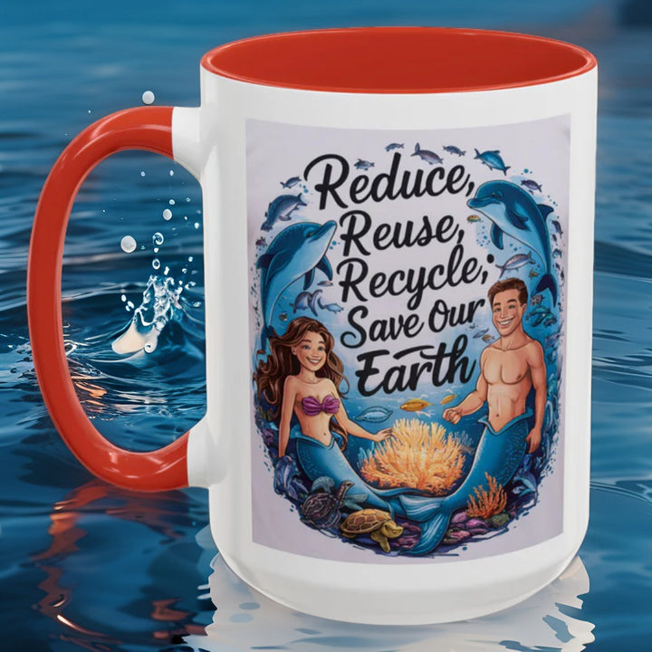 Reduce Reuse Recycle Accent Mug – 11oz & 15oz Eco Gift