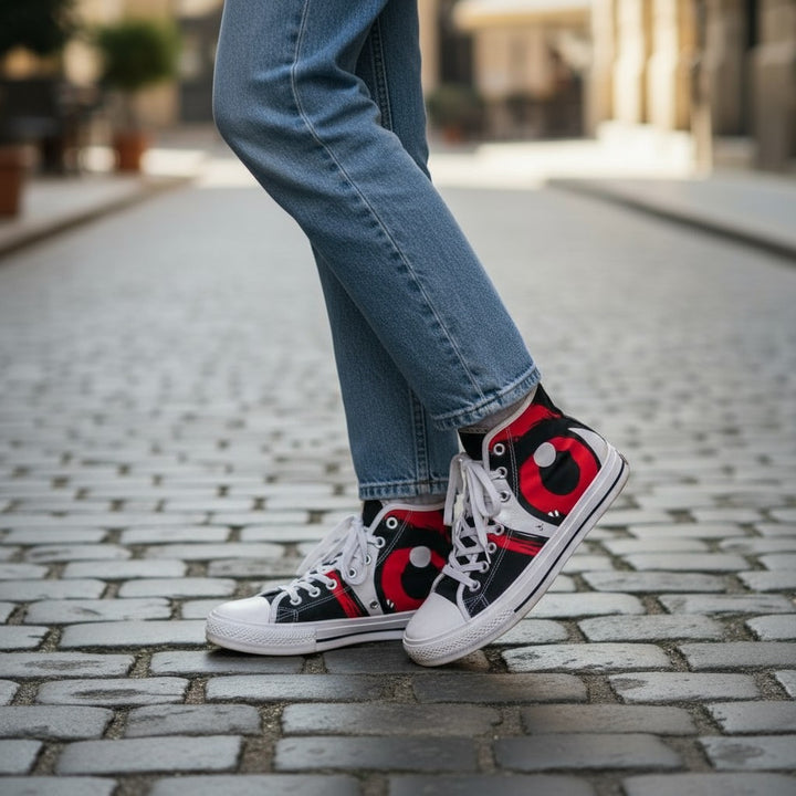 Women's High Top Sneakers - Red Eye