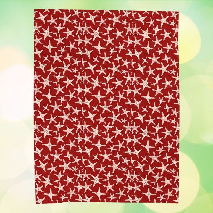 Velveteen Plush Blanket - Red Stars
