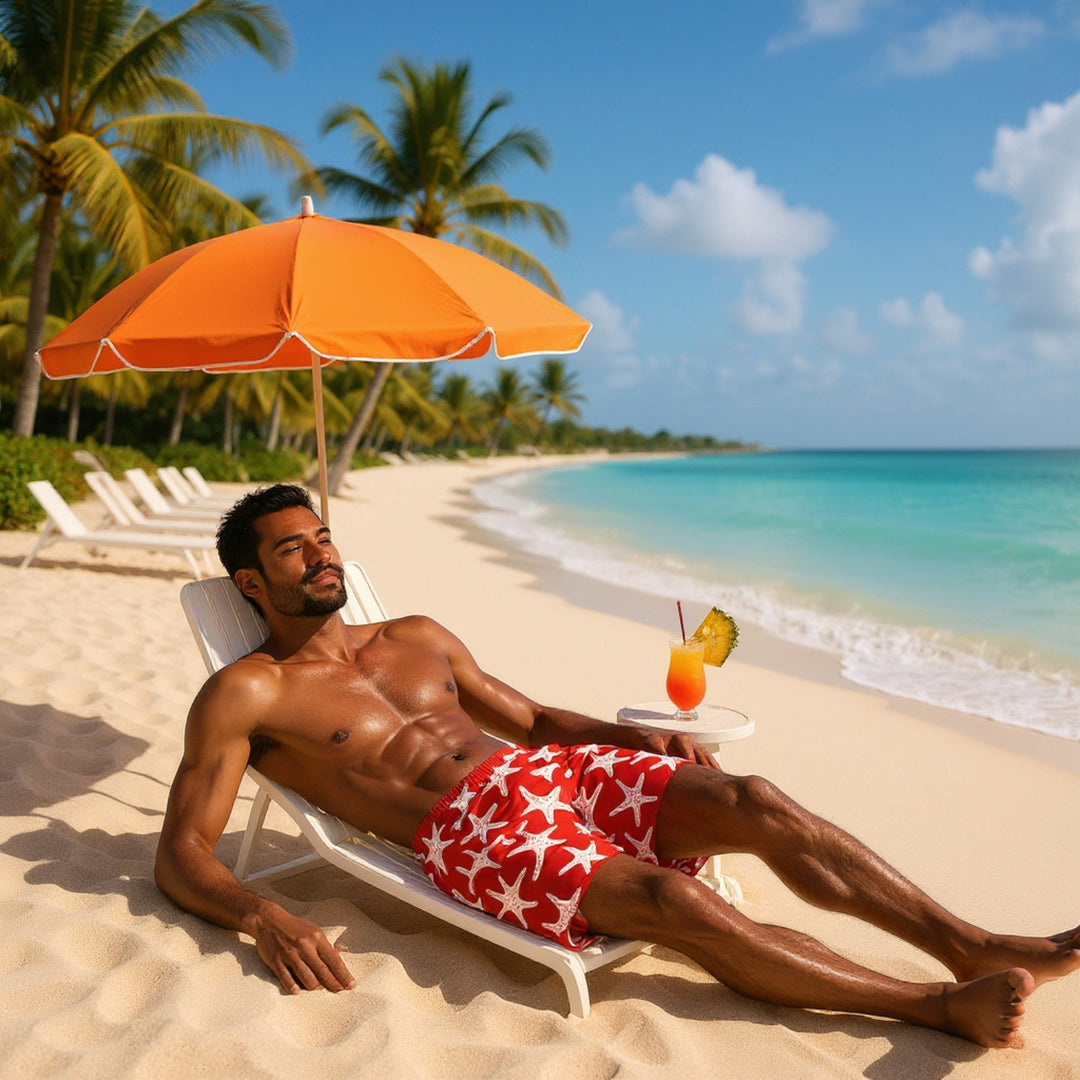 Men's Jogger Shorts - Red Stars