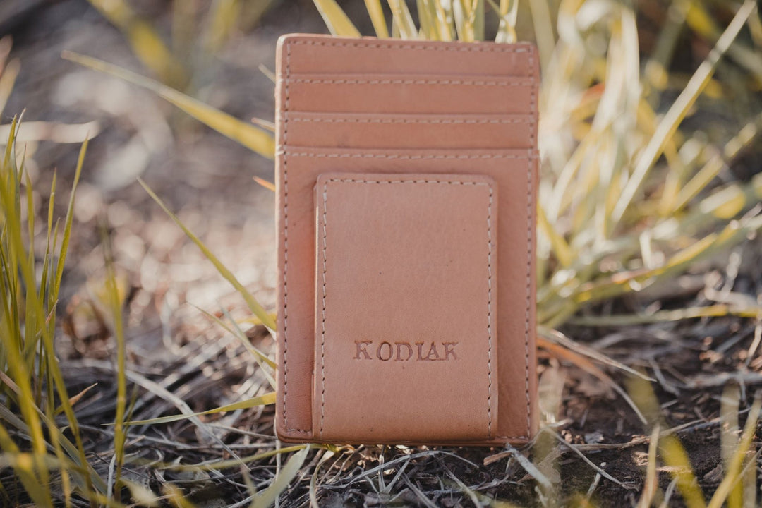 Leather Money Clip Wallet | Minimalist Magnetic Front Pocket Wallet