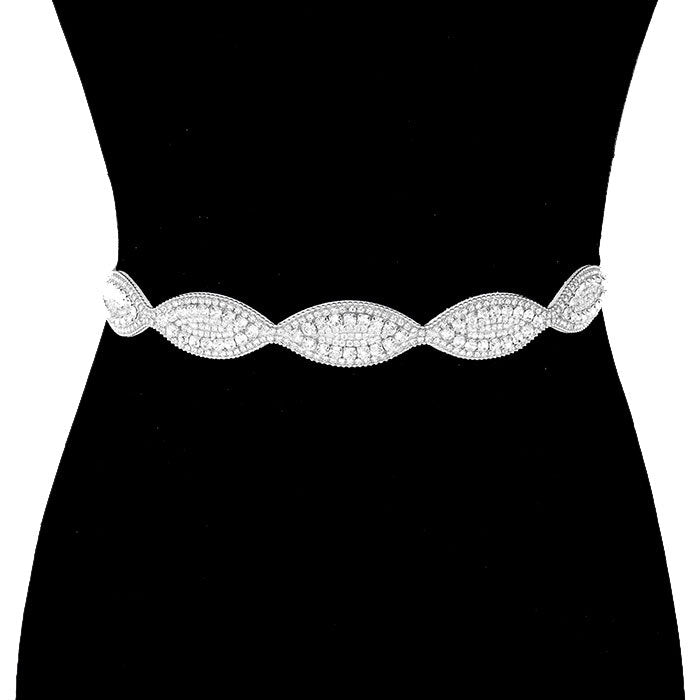 Crystal Bridal Sash & Wedding Belt | Rhinestone Pavé