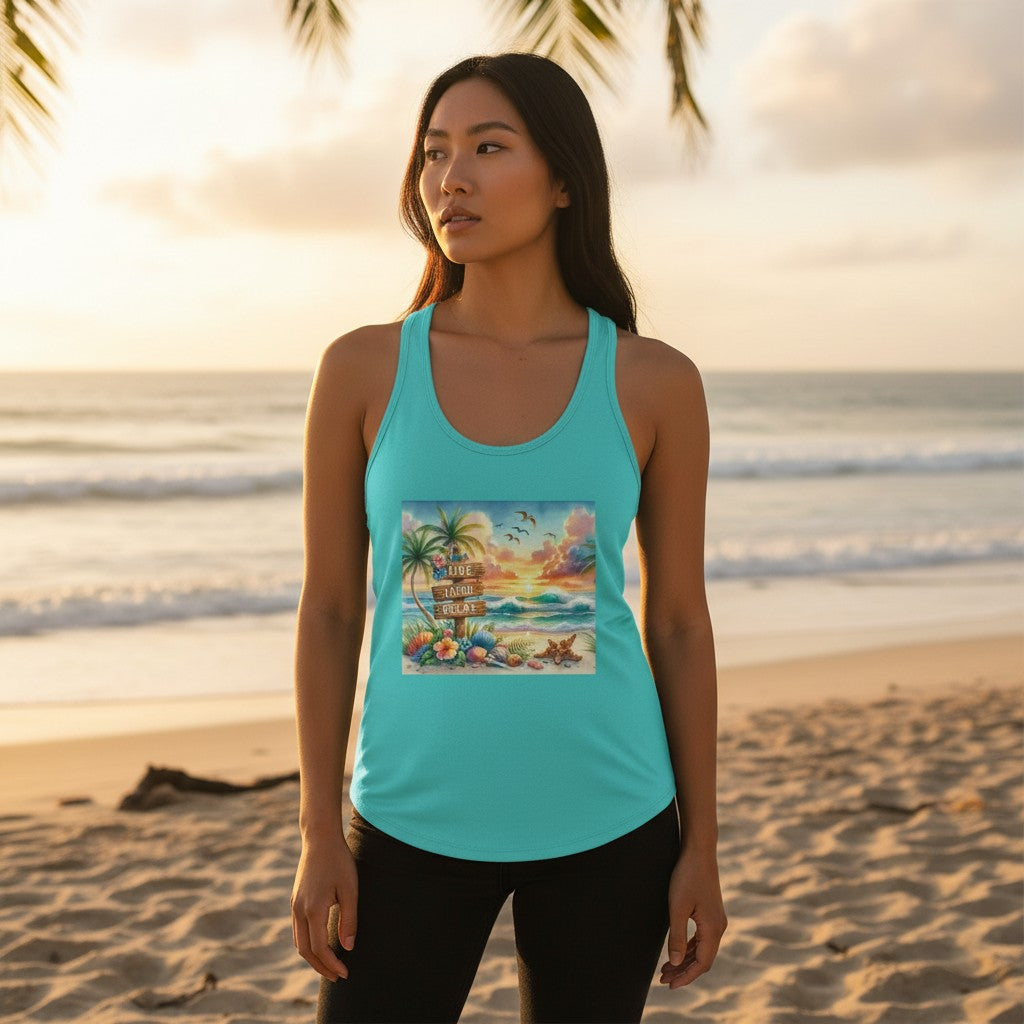 Women's Ideal Racerback Tank - Live, Laugh, Relax