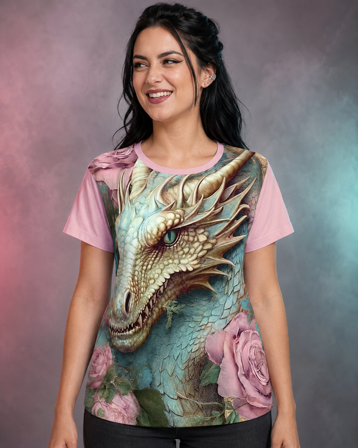 Women's Sports Jersey - Pink Dragon Roses