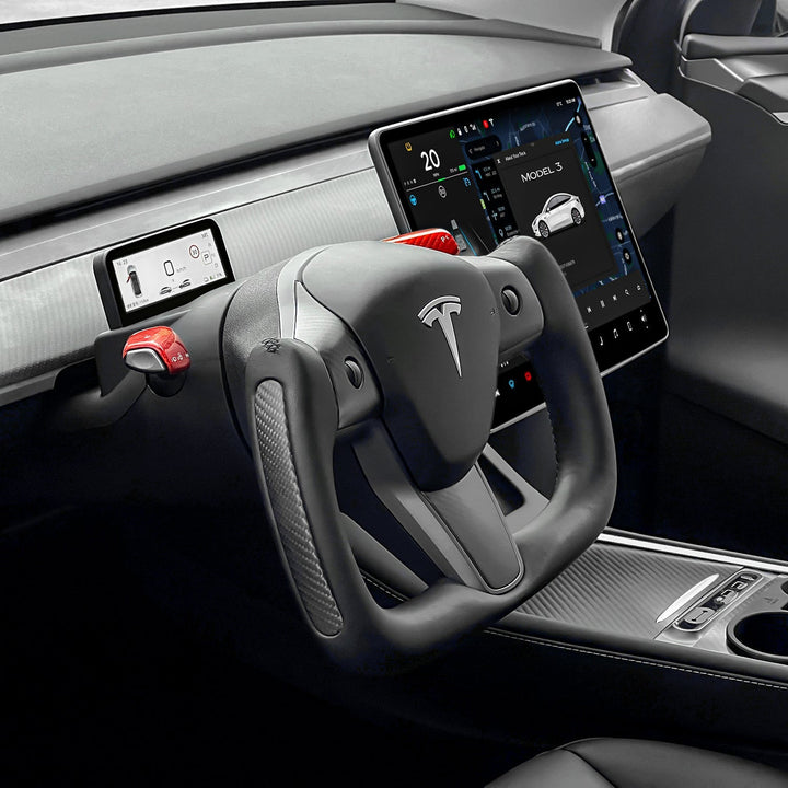 Tesla Model 3/Y Carbon Fiber Yoke Steering Wheel | Style 34l