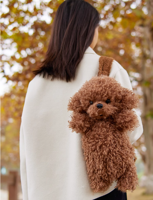 Poodle Dog Backpack – Handmade Plush Puppy Mini Backpack