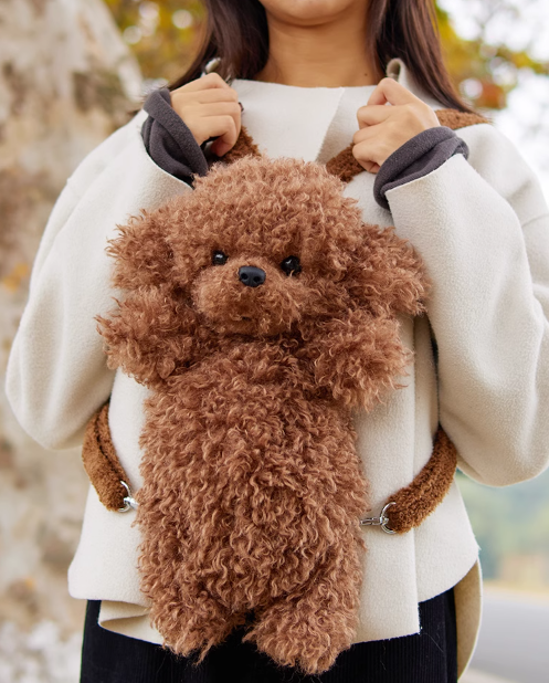 Poodle Dog Backpack – Handmade Plush Puppy Mini Backpack