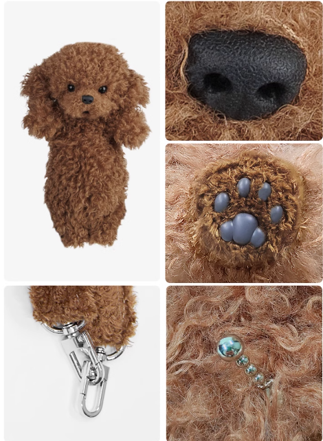 Poodle Dog Backpack – Handmade Plush Puppy Mini Backpack