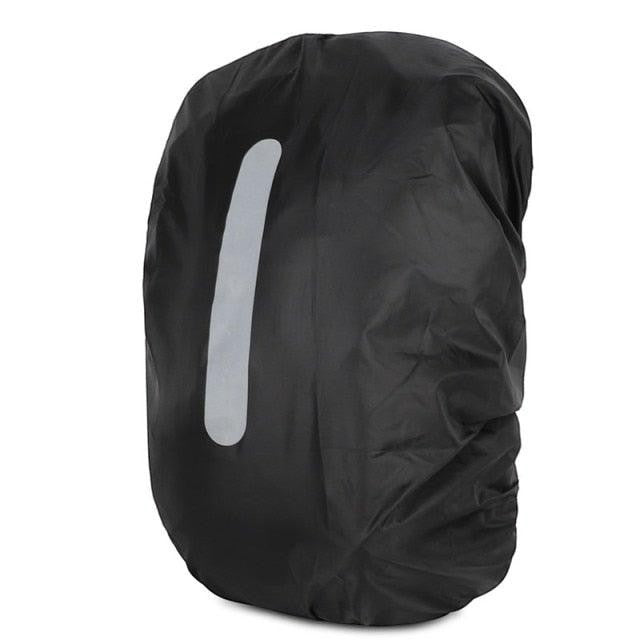 Sea Dragon Dreams 10L black waterproof hydration backpack cover with a reflective safety strip for high visibility.