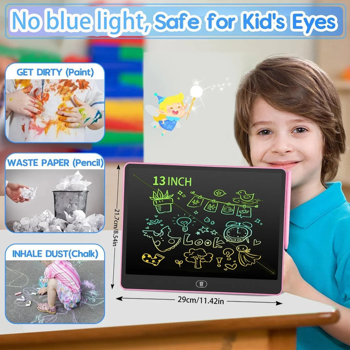 Sea Dragon Dreams 13-inch LCD writing tablet for kids with colorful drawing screen and stylus for mess-free creativity