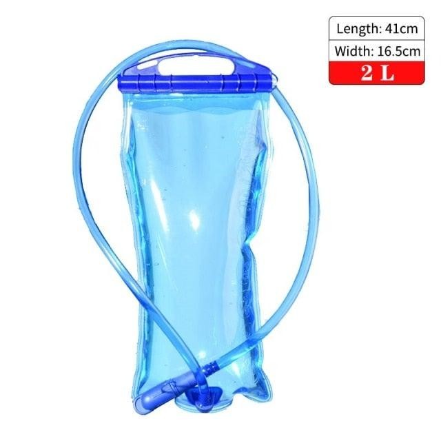 Sea Dragon Dreams 2L blue hydration bladder with drinking tube for outdoor backpacks and hiking gear