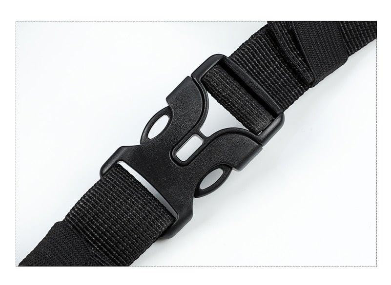 Sea Dragon Dreams black adjustable chest strap buckle on a durable hydration backpack for secure outdoor fit