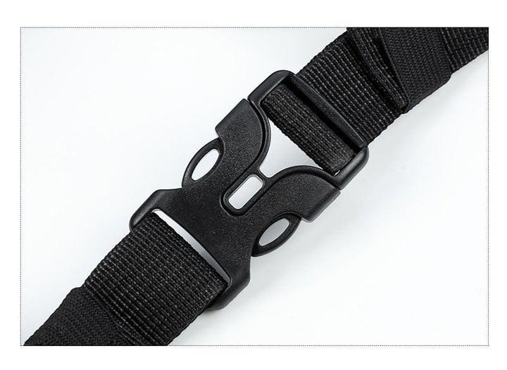 Sea Dragon Dreams black adjustable chest strap buckle on a durable hydration backpack for secure outdoor fit