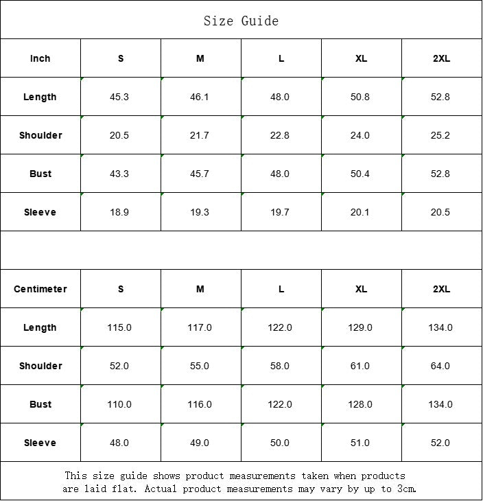 Sea Dragon Dreams size guide table for unisex flannel hooded bathrobes showing measurements in inches and centimeters