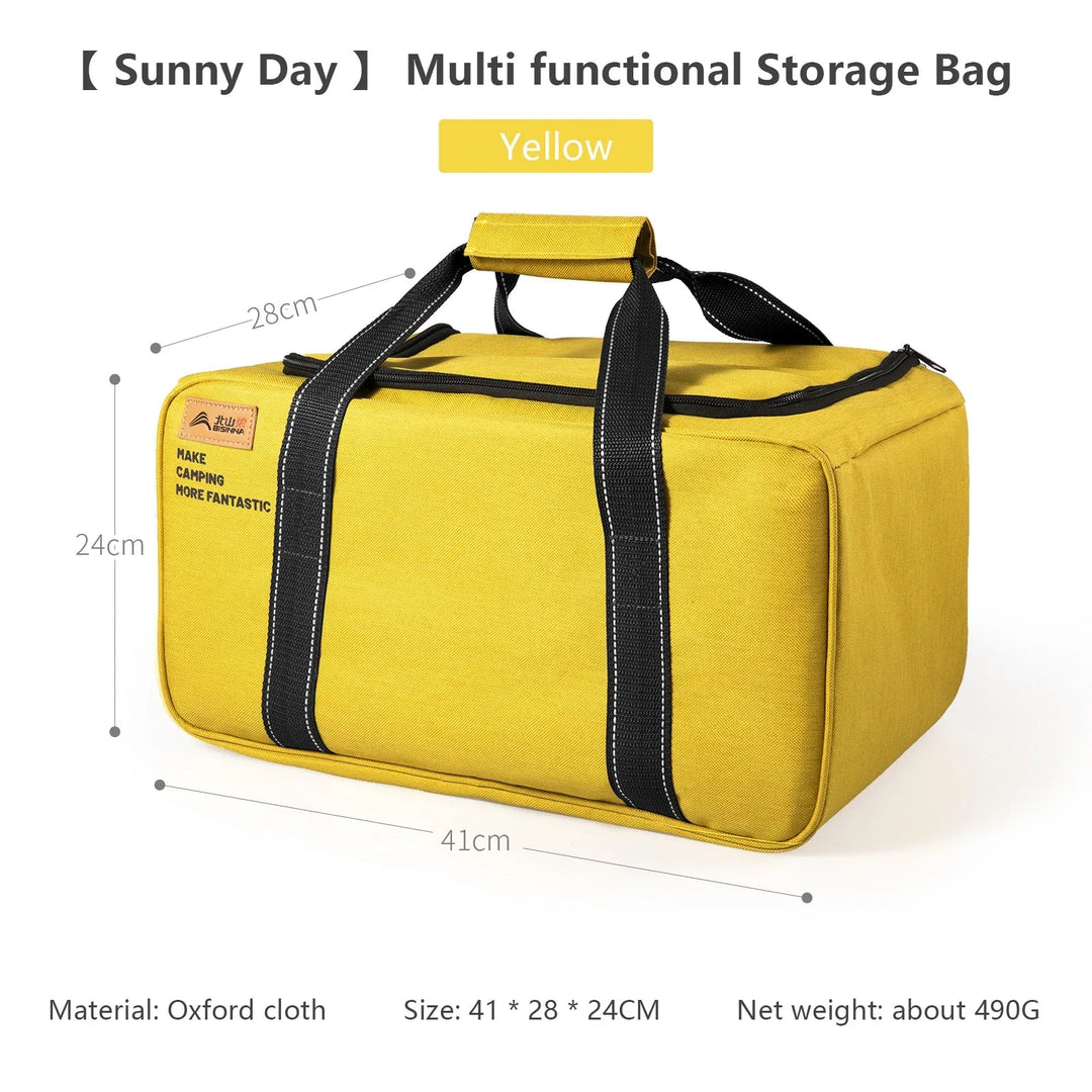 Sea Dragon Dreams BISINNA yellow folding camping cookware storage bag made of durable 900D oxford cloth