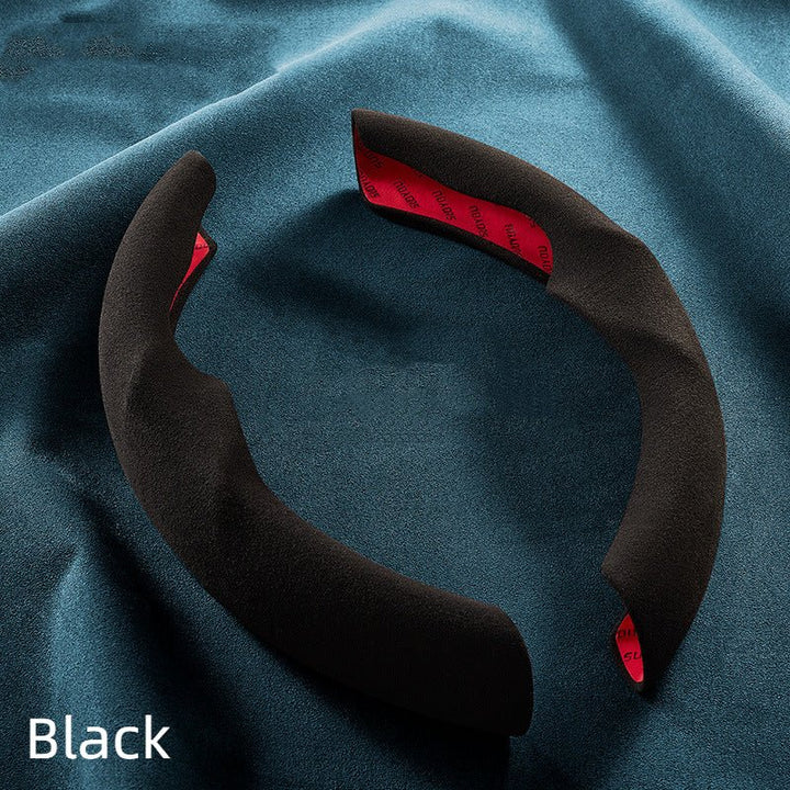 Sea Dragon Dreams black Alcantara steering wheel cover set for Tesla Model 3 and Model Y with adhesive backing