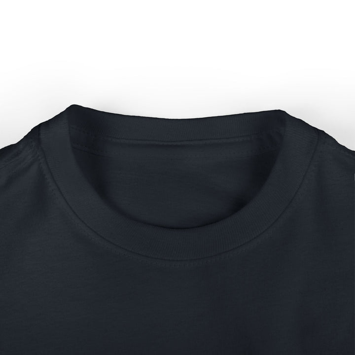 Sea Dragon Dreams black infant fine jersey cotton t-shirt with a ribbed crew neckline and taped shoulders.