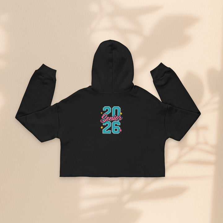 Sea Dragon Dreams black cropped hoodie with Class of 2026 senior graduation graphic on the back