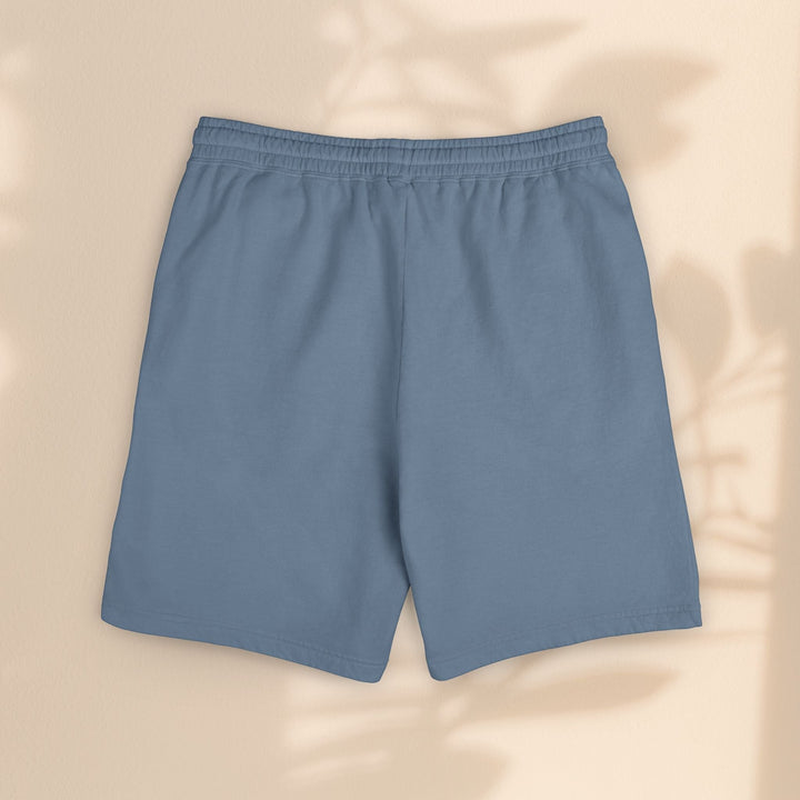 Sea Dragon Dreams pastel blue lightweight fleece sweat shorts with an elastic waistband and relaxed fit.