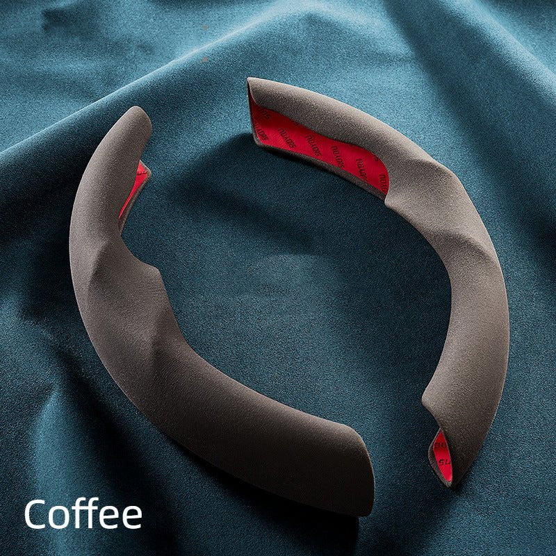 Sea Dragon Dreams coffee brown Alcantara steering wheel cover segments for Tesla Model 3 and Model Y