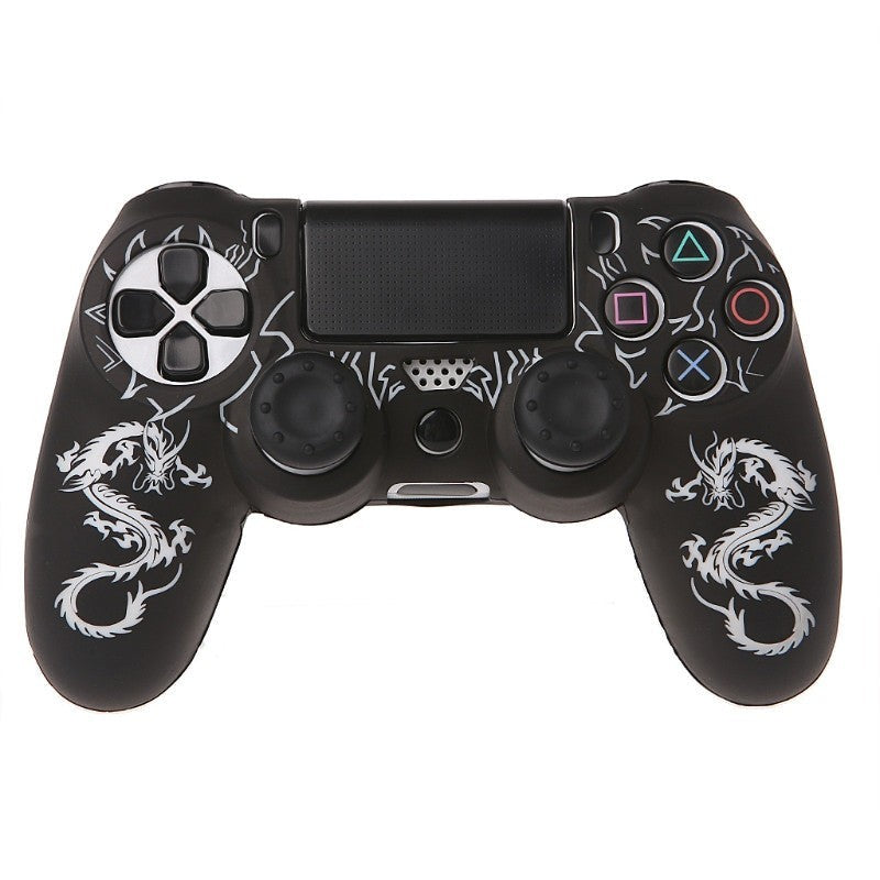 Sea Dragon Dreams black silicone controller sleeve with white dragon pattern and laser camouflage design
